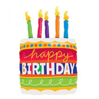 XXL Folienballon - Birthday Cake and Candles
